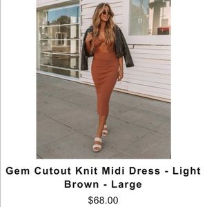 Vici cut out midi knit dress